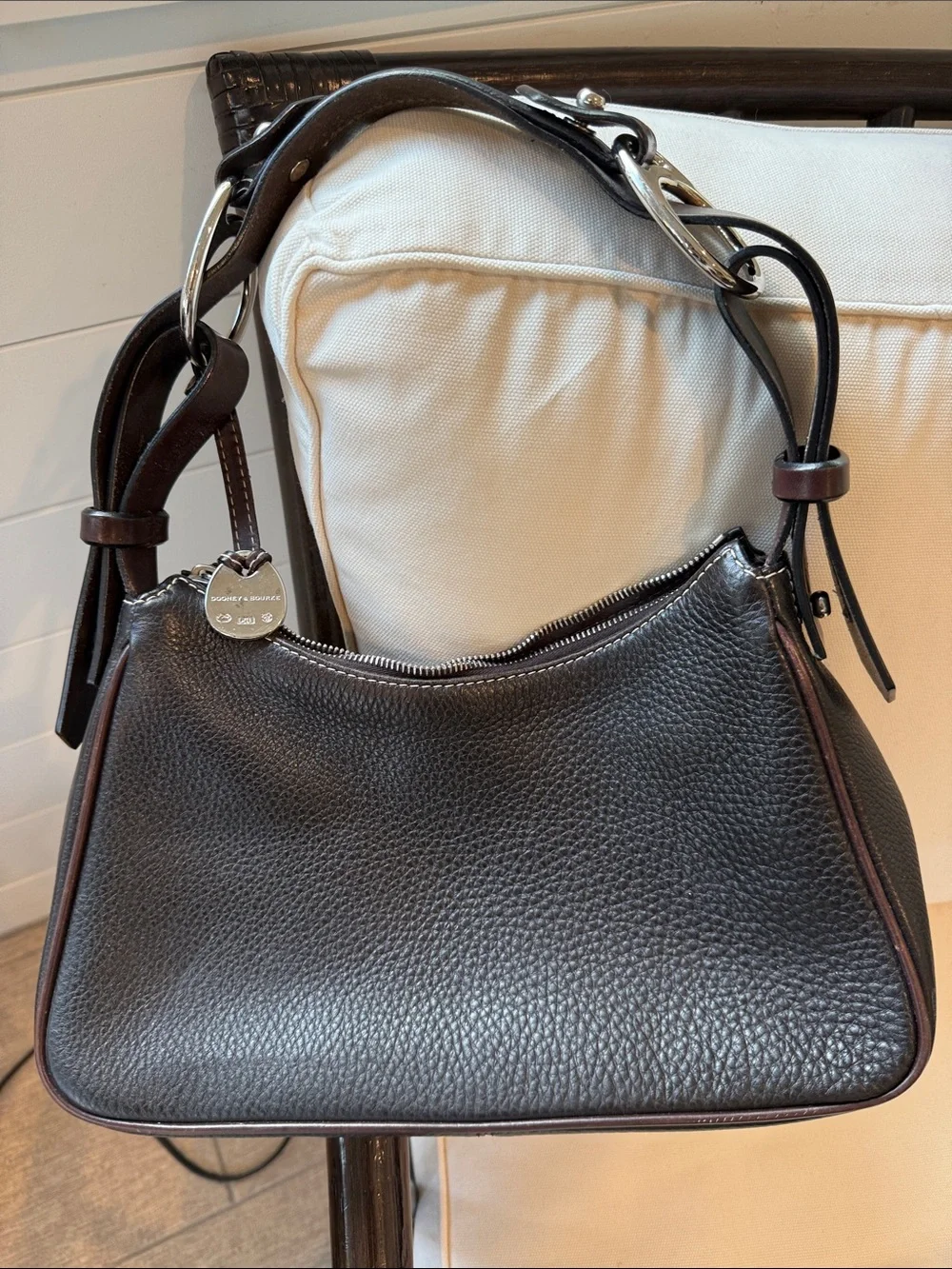 Dooney & Bourke 1975 Anniversary Bag Chocolate Brown Pebbled Leather